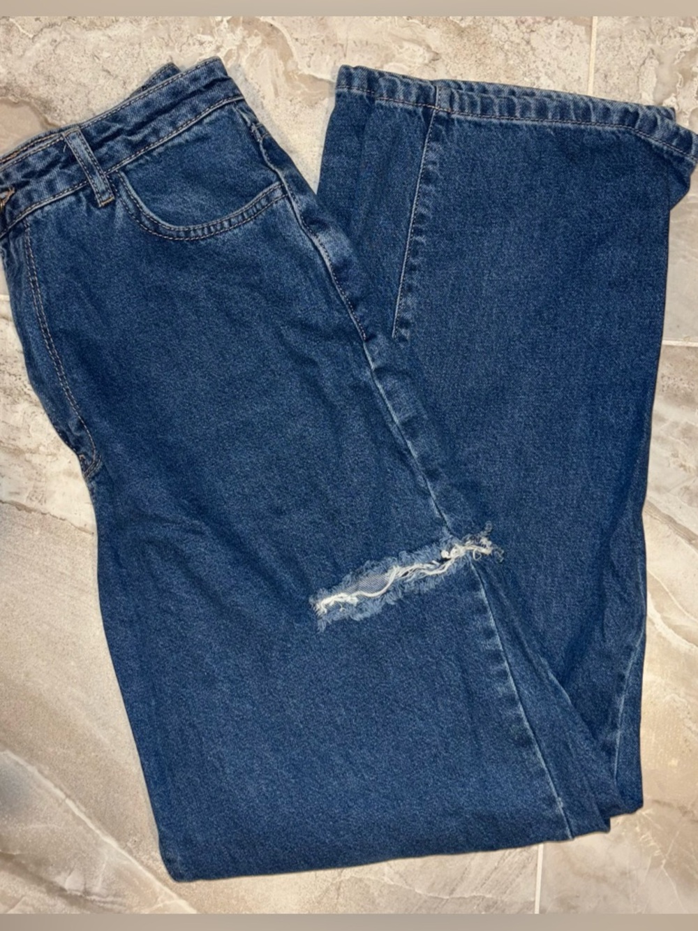 Distressed Wide Leg Jeans